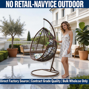 Teardrop Hanging Swing <strong>Chair</strong> | PE Rattan Wicker <strong>Egg</strong> <strong>Chair</strong> with Stand | 350kg Load, Indoor Outdoor | Wholesale Custom Colors - Product Image 2