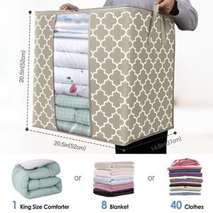 Bolsas de Almacenamiento de 100L, Contenedores Plegables para Guardar Ropa y Mantas, Organizadores de Armario con Asa Reforzada para el Hogar y Dormitorios - Product Image 3