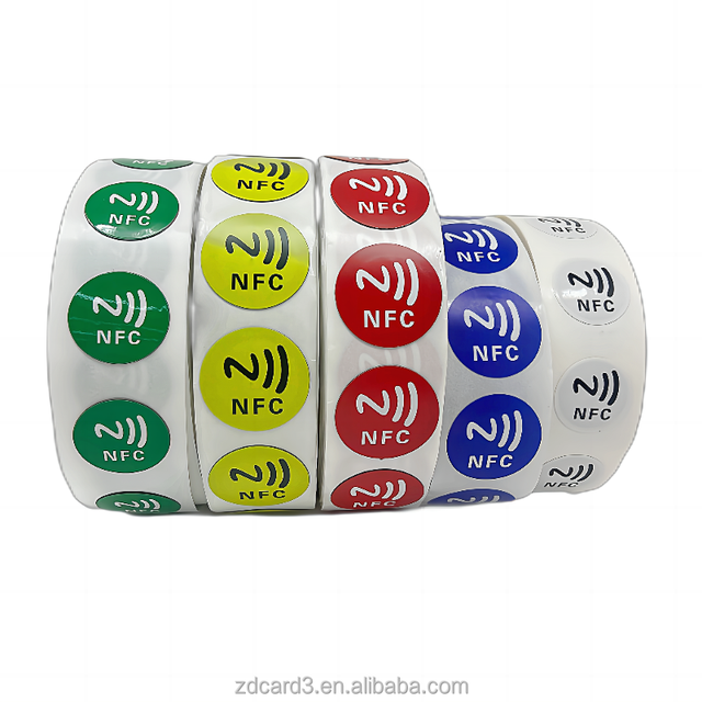 Dia 25mm Programmable 13.56MHz NTAG 213/NTAG 215/NTAG 216 NFC Tag Label Sticker With Application/Website/QR Encoded