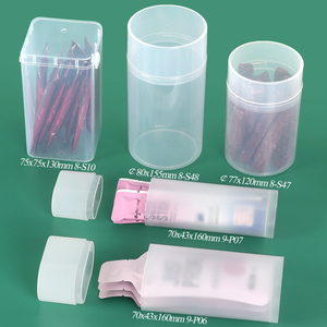 SUNSHING Wholesale <b>Clear</b> Cylindrical <b>Container</b> Makeup Brush Holder Plastic Cotton Swab Storage Box for Travel Toiletry Organizer - Product Image 1