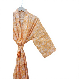 Kimono Elegante de Algodón Ligero para Mujer, Diseño Floral Único, Ropa de Dormir de Verano, Bata Suave con Cintura Elástica, Secado Rápido y Transpirable - Product Image 3