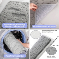 Tapis de bain en microfibre absorbant antidérapant écologique à motif de pavés violets, taille et couleur personnalisables