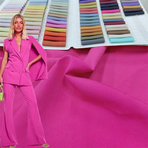 Factory Wholesale Breathable <strong>4</strong> Ways Stretch <strong>Plain</strong> Spandex Polyester Suit <strong>Fabric</strong> 150D Double Deck Elastane <strong>Fabric</strong> - Product Image 1