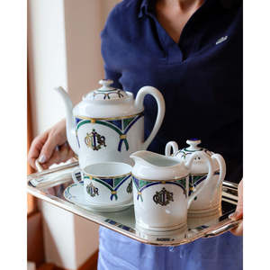 Service à café de luxe Bennyudine pour 6 personnes, capacité 600 ml, design vintage et charmant, en cuivre et polycarbonate, idéal pour les goûters et les hôtels - Product Image 5