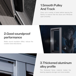 Allemagne Revêtement en poudre Aluminium Porte <span class=keywords><strong>coulissante</strong></span> Low-E Vitrage Porte-fenêtre <span class=keywords><strong>coulissante</strong></span> Bureau Porte <span class=keywords><strong>coulissante</strong></span> en verre - Product Image 3