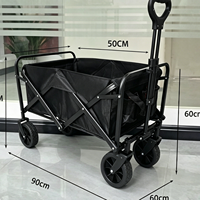 Chariot de courses pliable à quatre roues en acier au carbone, idéal pour le camping, les pique-niques et la plage - Personnalisable OEM