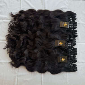 Paquetes de cabello negro natural de trama de cabello humano brasileño ondulado recto y rizado virgen indio - Product Image 1