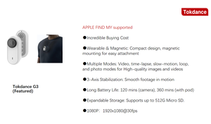 Insta360 Go3S 4K Portable POV Sports Video Camera Tiny Waterproof Action Camera 10x-20x 1080p HD 30fps pour Vlogging Travel - Product Image 2