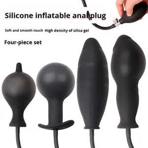 Оптовая продажа с фабрики: Надувной анальный стимулятор из силикона, черный, большой, для мужчин и женщин, модель 2025 года - Product Image 3