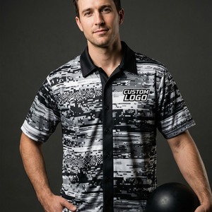 Maillot de sport décontracté en polyester pour équipe de fléchettes et de bowling, impression par sublimation personnalisée, col zippé, respirant et à séchage rapide pour homme - Product Image 5