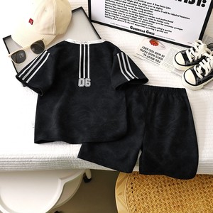 Ensemble <span class=keywords><strong>de</strong></span> <span class=keywords><strong>sport</strong></span> tendance pour garçons : Nouveauté été, vêtements pour enfants d'âge moyen, shorts et t-shirt à manches courtes - Product Image 4