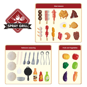 צעצועים מטבח מעמידים פנים לשחק צעצוע גריל צעצוע עם עשן עשן ועשן בישול קל ערכת משחק לילדים - Product Image 5