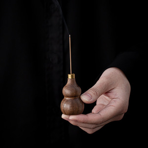 Walnut Gourd <b>Incense</b> Burner Hand Made Small <b>Incense</b> <b>Holder</b> For Tea Table Zen Style - Product Image 1