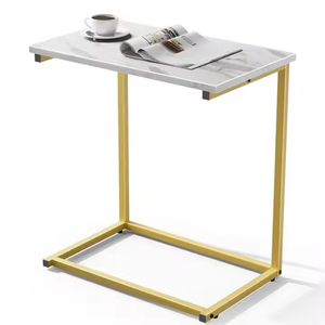 Personalizable Versátil Conveniente Madera Acero al carbono Base de metal Mesa de extremo Contemporáneo para apartamento para comedor Hotel Sala de estar - Product Image 3