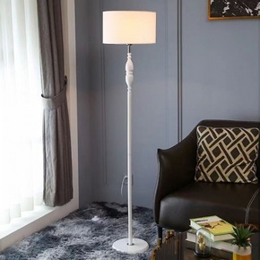 Lámpara de Pie Moderna de Latón con Pantalla Blanca Tipo Tambor, LED, Base E26, Luz Blanca Cálida 3500K, Regulable, CRI 90, Iluminación Residencial - Product Image 5