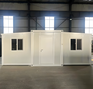Maison conteneur moderne à double aile et toit incliné, pliable et extensible, équipée d'un salon, d'une salle de bain, d'une cuisine et d'une chambre à coucher - Product Image 4