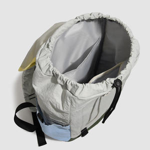 Korean Niche Fashion Brand Color Contrast Drawstring Laptop <b>Backpack</b> Mori Flap Travel <b>Backpack</b> Nylon Casual Student Bag - Product Image 3