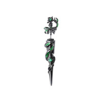 Anting Berlian Ular Spiritual Gaya Dark Wind yang Dapat Disesuaikan, Desain Bunga Mewah, Unisex, Bahan Alloy Persegi