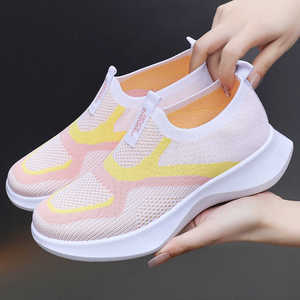 Chaussures décontractées pour femmes à deux tons, toutes saisons, respirantes, tissage volant, bout souple, semelle souple, tendance Temu - Product Image 1