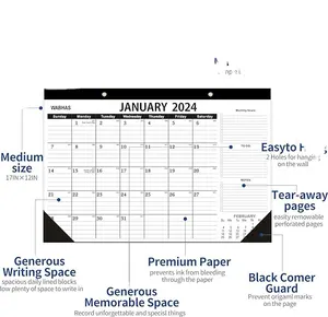 Schreibtisch-Kalender-Kalender 2024-2025-18 Monate-Januar 2024-Juni 2025, Schreibtisch-Kalender 2024 mit To-Do-Liste, dickes Papier, 2024 Kalender