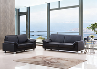 Ensemble de canapés modulaires sur mesure en gros, respectueux de l'environnement, pour salon commercial, bureau, design moderne, cuir synthétique, bois