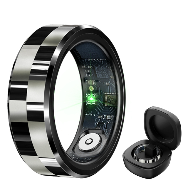 2024 Smart Ring R9 Gesture Control Somatosensory Game Remote Camera Heart Rate Blood Oxygen Health Ring Finger With Charging Box