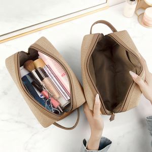 Trousse de Maquillage en Toile Brodé Moderne, Durable et de Haute Qualité, avec Fermeture Éclair, Respirante, Imperméable, Ultra-légère, Pliable et Grande Capacité - Product Image 3