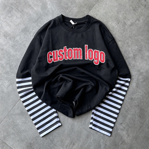 T-shirt Vintage High Street, Manica Lunga in Cotone Pesante 300gsm, Vestibilità Boxy con Cuciture a Vista, <span class=keywords><strong>Stampa</strong></span> DTG Personalizzata, Top Streetwear da Uomo - Product Image 2