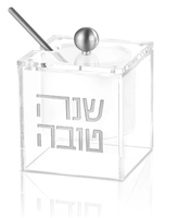 RAY YI Design personnalisé Acrylique Luxueux Carré Rosh Hashanah Lucite Pot à miel Nid d'abeille avec pot à miel cadeau