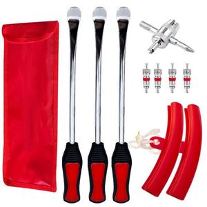 ערכת תיקון צמיגים רב תכליתית לאופנועים עם מוט חילוץ, כף, מוט נדנדה - ערכת כלי תיקון רכב מקורית עם תיק כלים - מיוצר בסין - Product Image 3