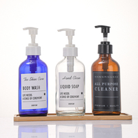 Bouteille de savon mousse vide personnalisée avec logo, 250 ml, bouteille à pompe moussante en verre transparent mat pour lavage des mains, emballage cosmétique