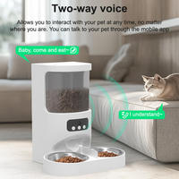 Distributeur automatique intelligent WiFi portable pour animaux de compagnie 4L avec enregistrement vocal et double bol ABS détachable pour chats et chiens