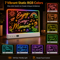 Tableau lumineux en acrylique RGB réutilisable, tableau d'affichage lumineux effaçable à sec, cadeau créatif