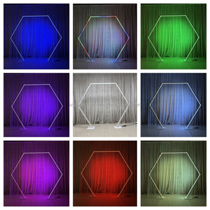 SMOOTH New Design Custom Size Wedding Glowing Arch Metal <b>Backdrop</b> <b>Stand</b> Led Light for Party Events Decor - Product Image 5