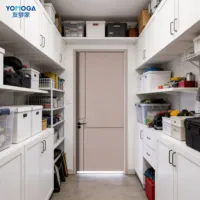 Puerta Moderna de Madera Sólida con Acabado Impermeable en Polvo, Tamaños y Colores Personalizables para Uso Interior en Hoteles, Hogares y Baños