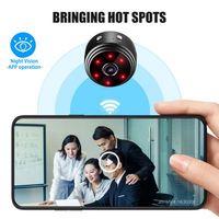 Caméra de sécurité sans fil V380pro A9 Mini WiFi avec vision nocturne, capteur CMOS 2MP, détection de mouvement grand angle et enregistrement audio