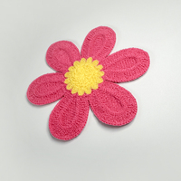 Bas quantité minimale de commande personnalisé broderie tissé étiquette patchs personnalisés fleur à la main Crochet chrysanthème vêtements chapeau coudre sur Patch