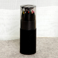 Ensemble d'emballage de tubes en papier Mini Golf 12 couleurs crayon en bois noir avec taille-crayon pour fournitures d'apprentissage pour enfants