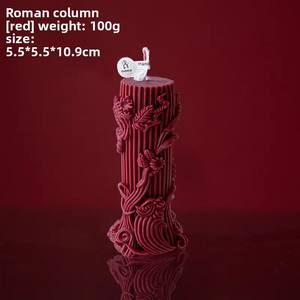 Bougie parfumée haut de gamme rétro maison romantique avec colonne romaine sculptée en vigne pour mariages et ornement transfrontalier - Product Image 6