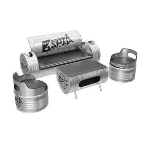 طقم طاولة وكراسي معدنية فاخرة بتصميم صناعي عتيق، أثاث متين وصديق للبيئة للمطاعم والمنازل والحانات الخارجية - Product Image 1