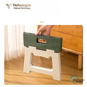 Foldable Plastic <b>Step</b> <b>Stool</b> Square Minimalist Design Bathroom Use - Product Image 3