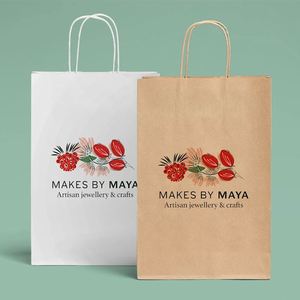 RTS Manufacturer Custom Takeaway Pink Small Paper <b>Bags</b> Kraft Paper <b>Bags</b> for Fast Food Packaging Take Away With Embossed Logo - Product Image 2