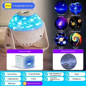 Proiettore di Stelle Youkela, Luce Notturna per Cameretta Bambini, Regalo Festivo, Proiettore di Cielo Stellato Rotante, Luce Decorativa da Tavolo a LED - Product Image 6