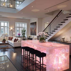 Yushi phong cách Châu Âu sang trọng bằng đá cẩm thạch bếp đảo Backlit tự nhiên Onyx nhà bếp Countertop cho biệt thự nhà bếp - Product Image 1