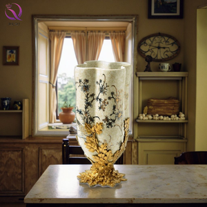 <strong>Yellow</strong> Porcelain Luxury Home Decoration Vase Set Reproduction Hand Made Antique Wholesale Ceramic Vase CLASSIC Painting <strong>Decor</strong> - Product Image 6