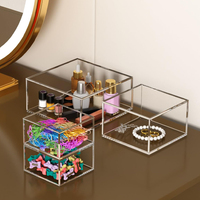 Vente flash - Organiseur de bureau transparent imperméable pour fournitures de bureau, notes adhésives, pinces à papier, bijoux, boîte de rangement de bureau en acrylique
