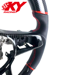 Accesorios interiores para automóviles, volante deportivo de cuero y fibra de carbono, adecuado para Nissan Z 400Z RZ34 350z 370z GTR - Product Image 3