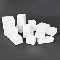 Boîte d'emballage cadeau blanche de 350 g, petite, carrée, en carton vierge, pour cosmétiques, boîte de couleur