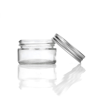 Toples kaca transparan 80ml 100ml 150ml, toples kaca kualitas Premium dengan penutup perak logam aluminium