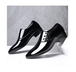 Новая мужская кожаная обувь Деловое платье мужская обувь на шнуровке Универсальная кожаная обувь